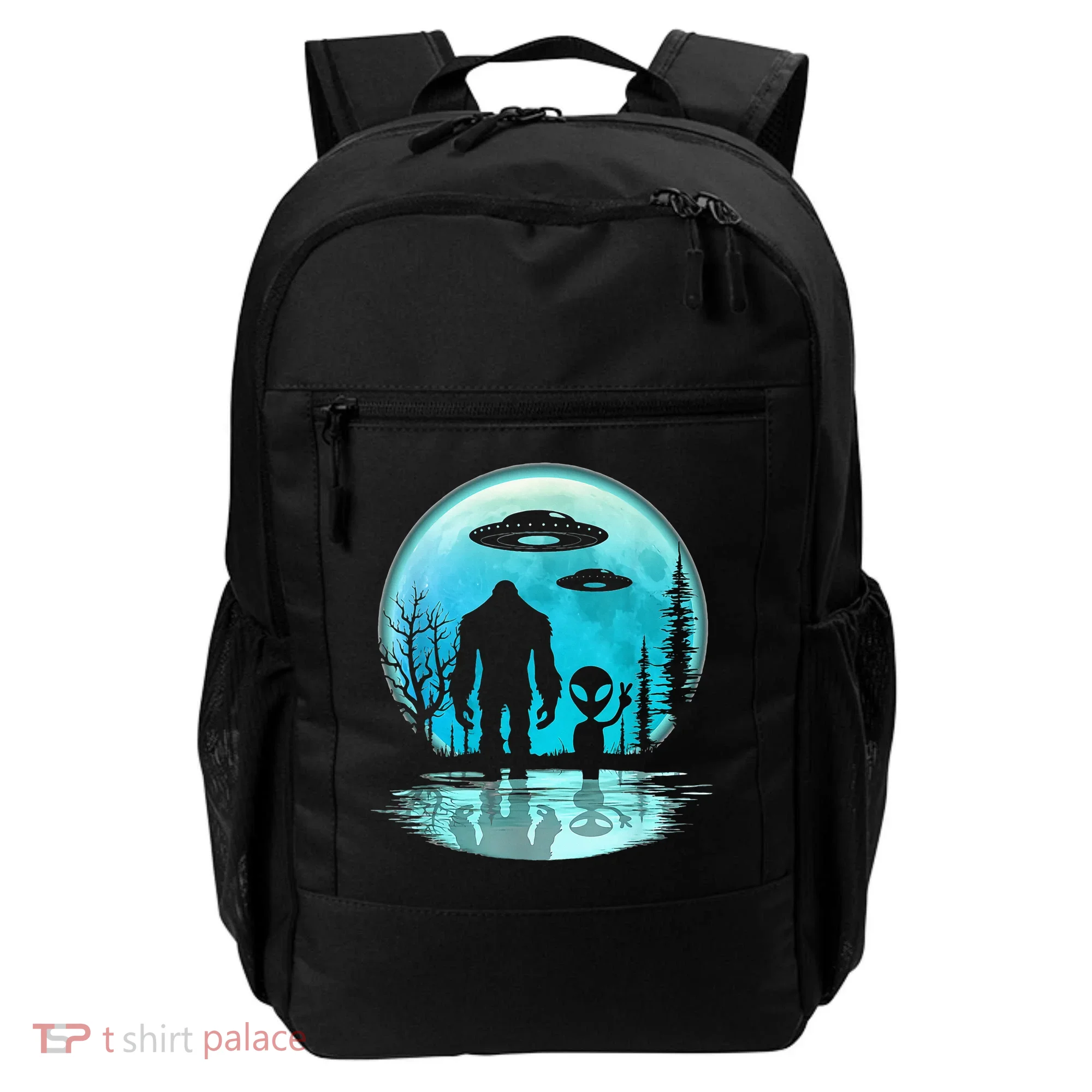 Alien And Bigfoot Moon Backpack