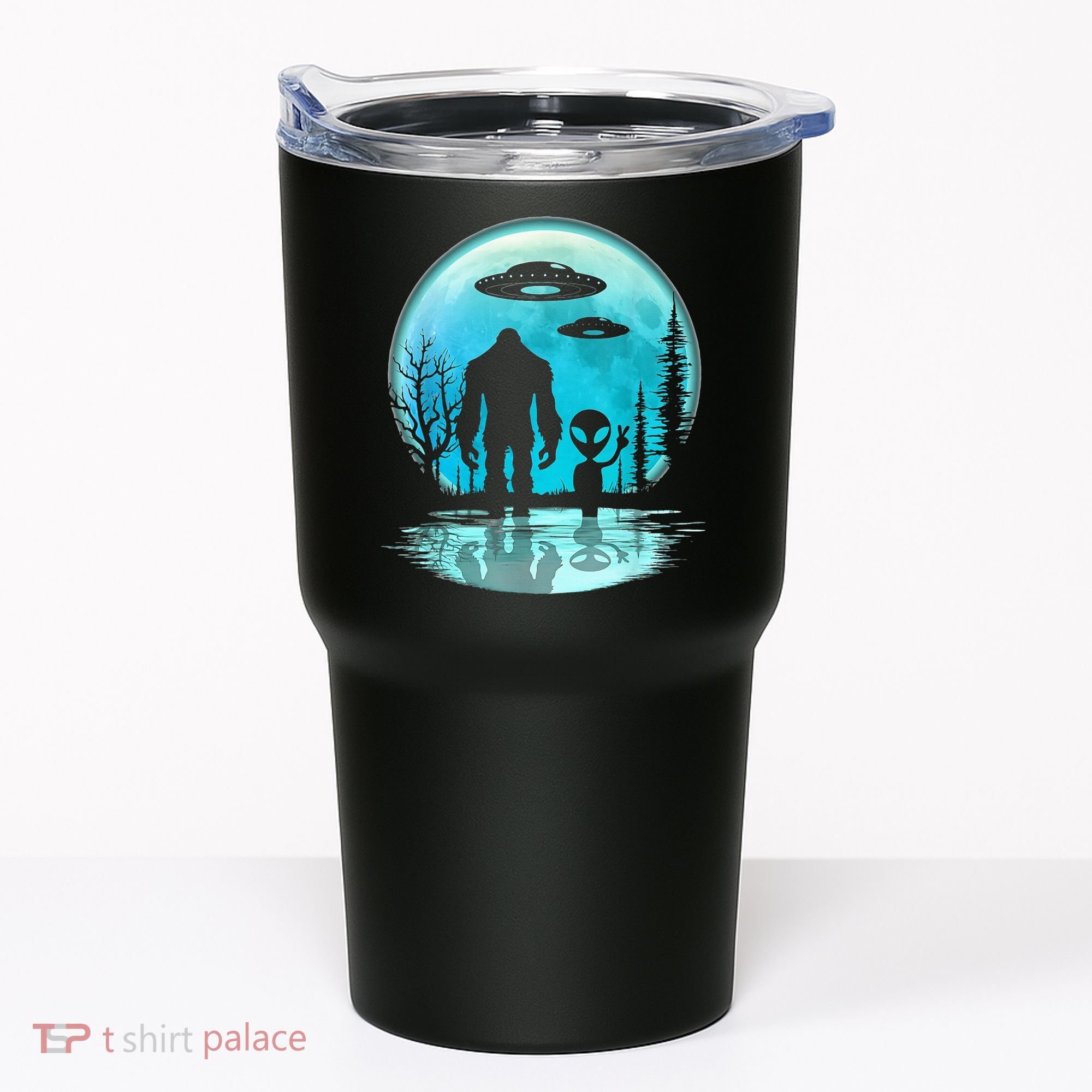 Alien And Bigfoot Moon Tumbler
