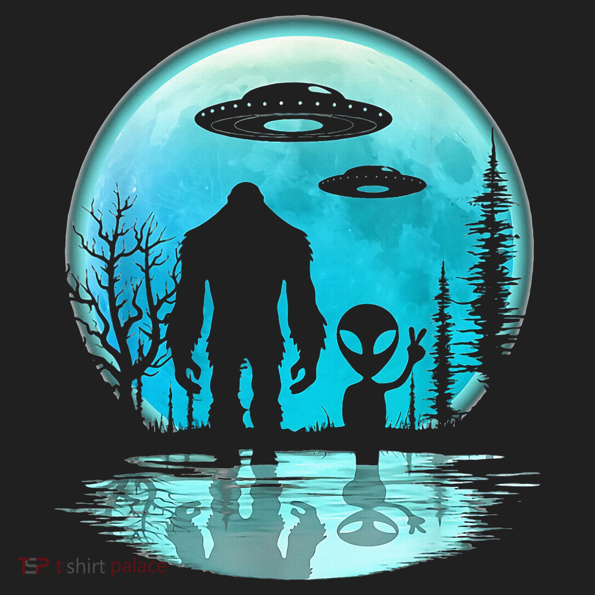 Alien And Bigfoot Moon Tumbler