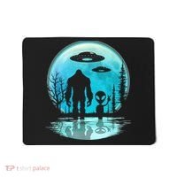 Alien And Bigfoot Moon Mousepad thumb 0