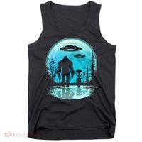 Alien And Bigfoot Moon Tank Top thumb 0