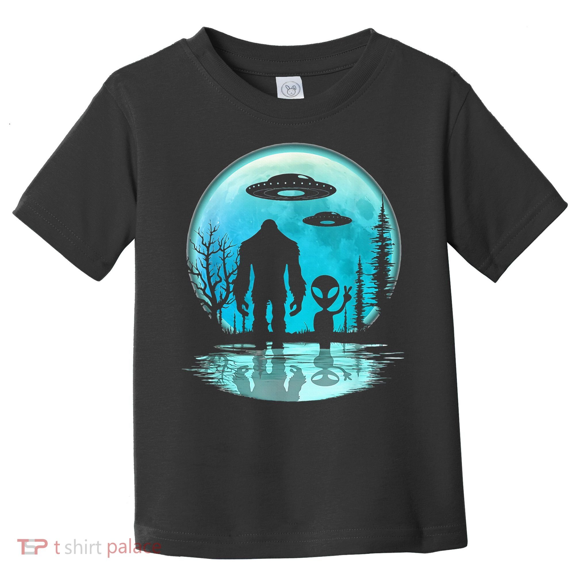 Alien And Bigfoot Moon Toddler T-Shirt