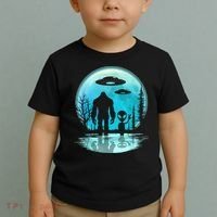 Alien And Bigfoot Moon Toddler T-Shirt thumb 2
