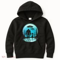 Alien And Bigfoot Moon Kids Hoodie thumb 0