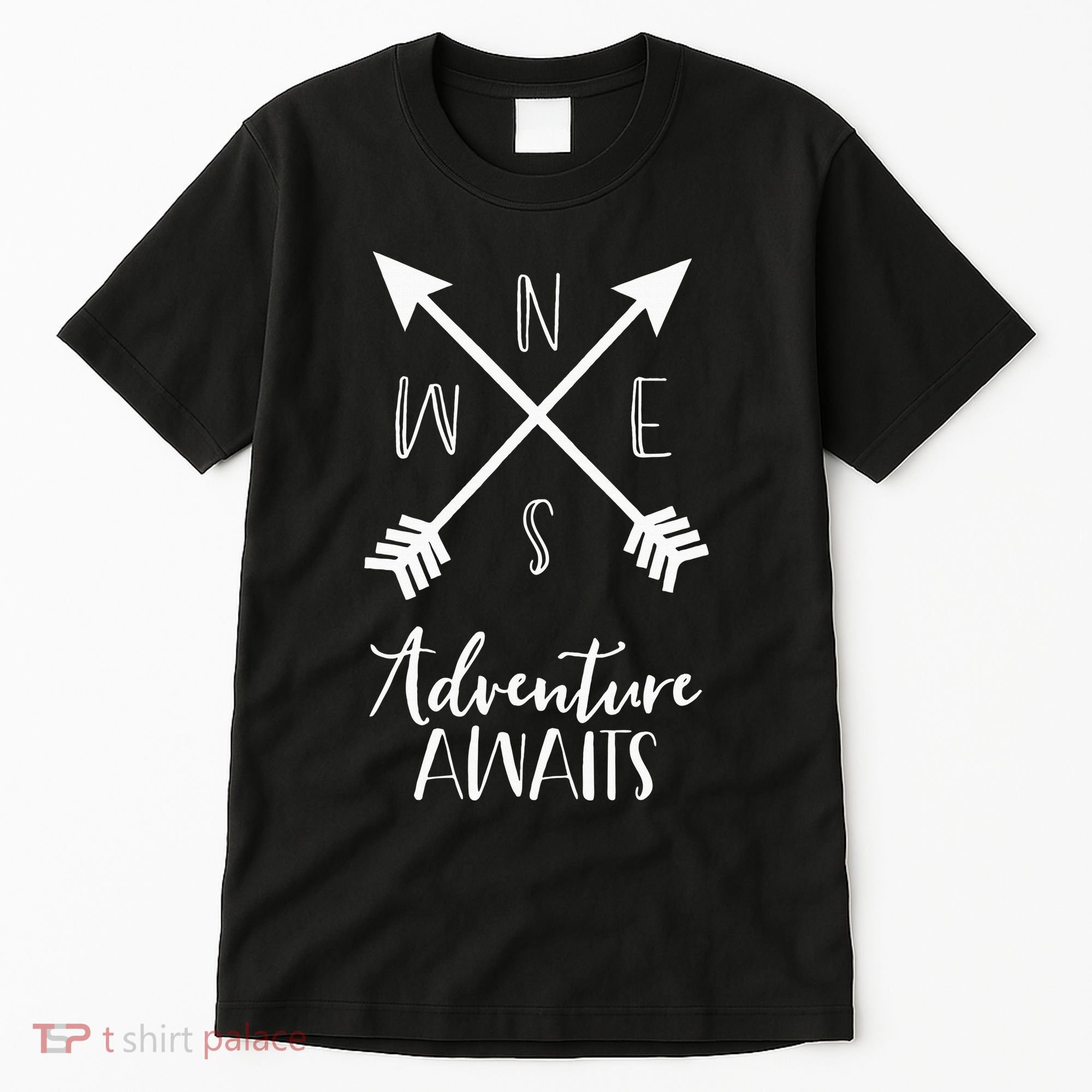 Adventure Awaits Boho Hiking Travel Arrows Compass Tall T-Shirt