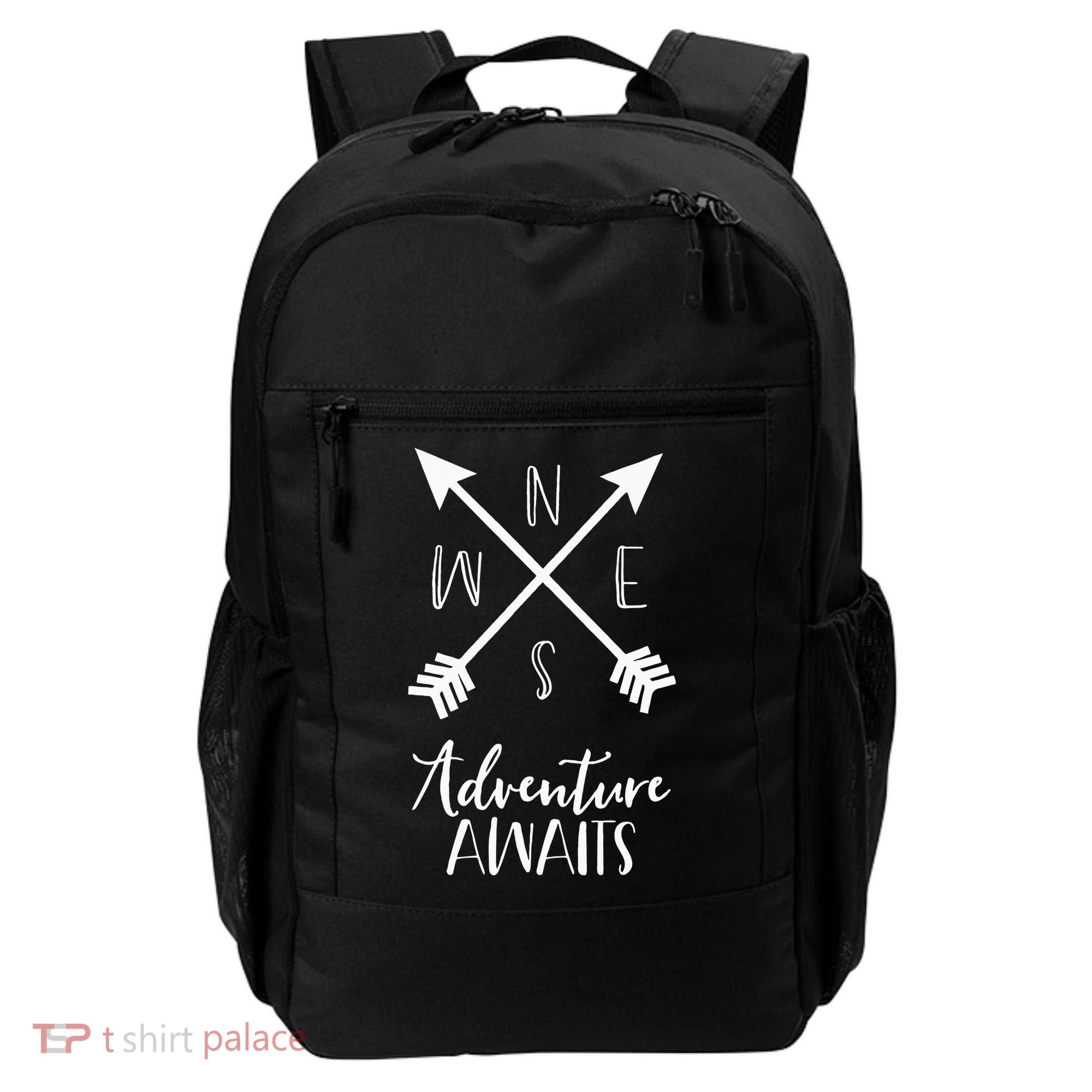 Adventure Awaits Boho Hiking Travel Arrows Compass Backpack