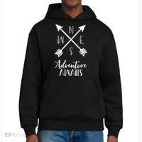 Adventure Awaits Boho Hiking Travel Arrows Compass District V.I.T. Heavyweight Hoodie thumb 0