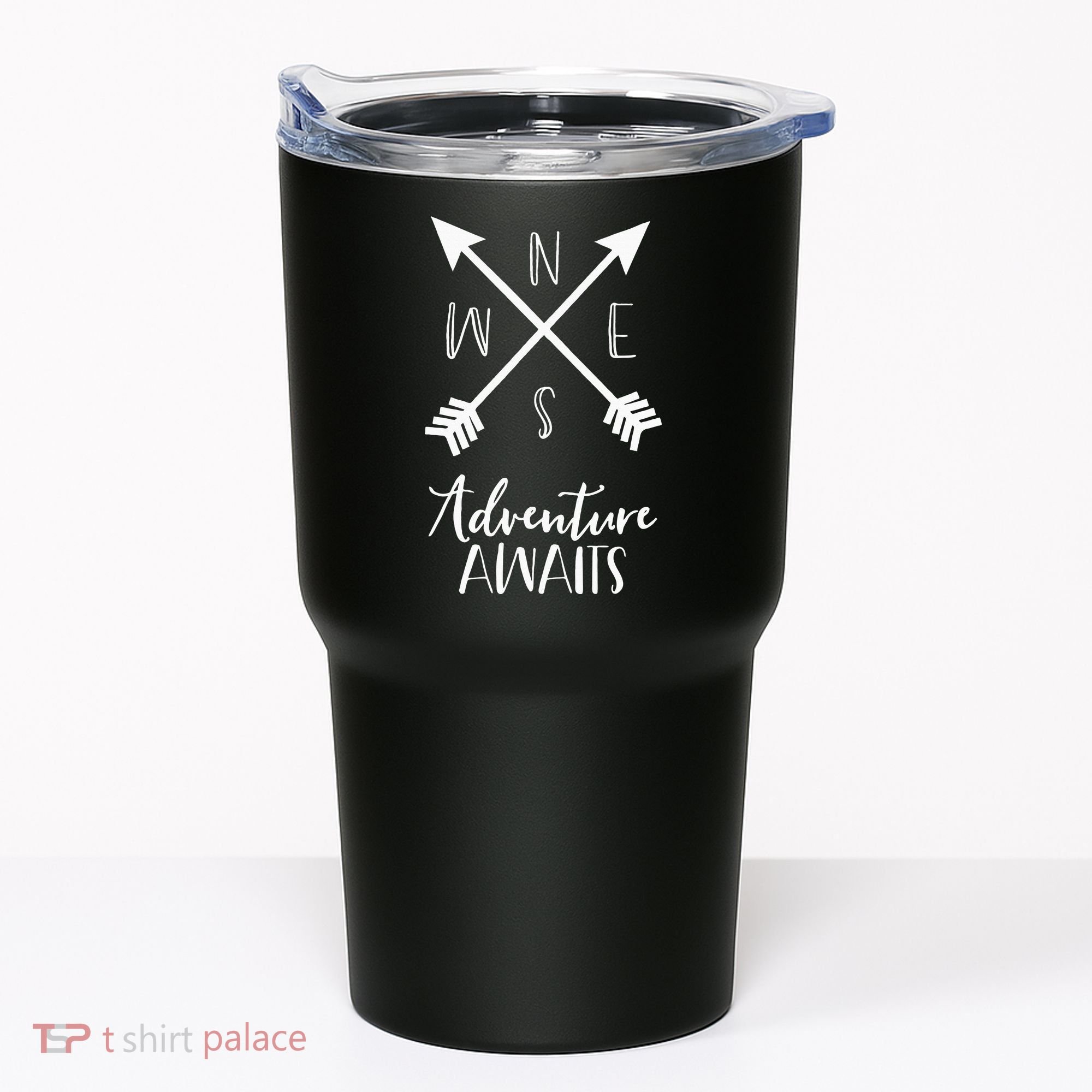 Adventure Awaits Boho Hiking Travel Arrows Compass Tumbler