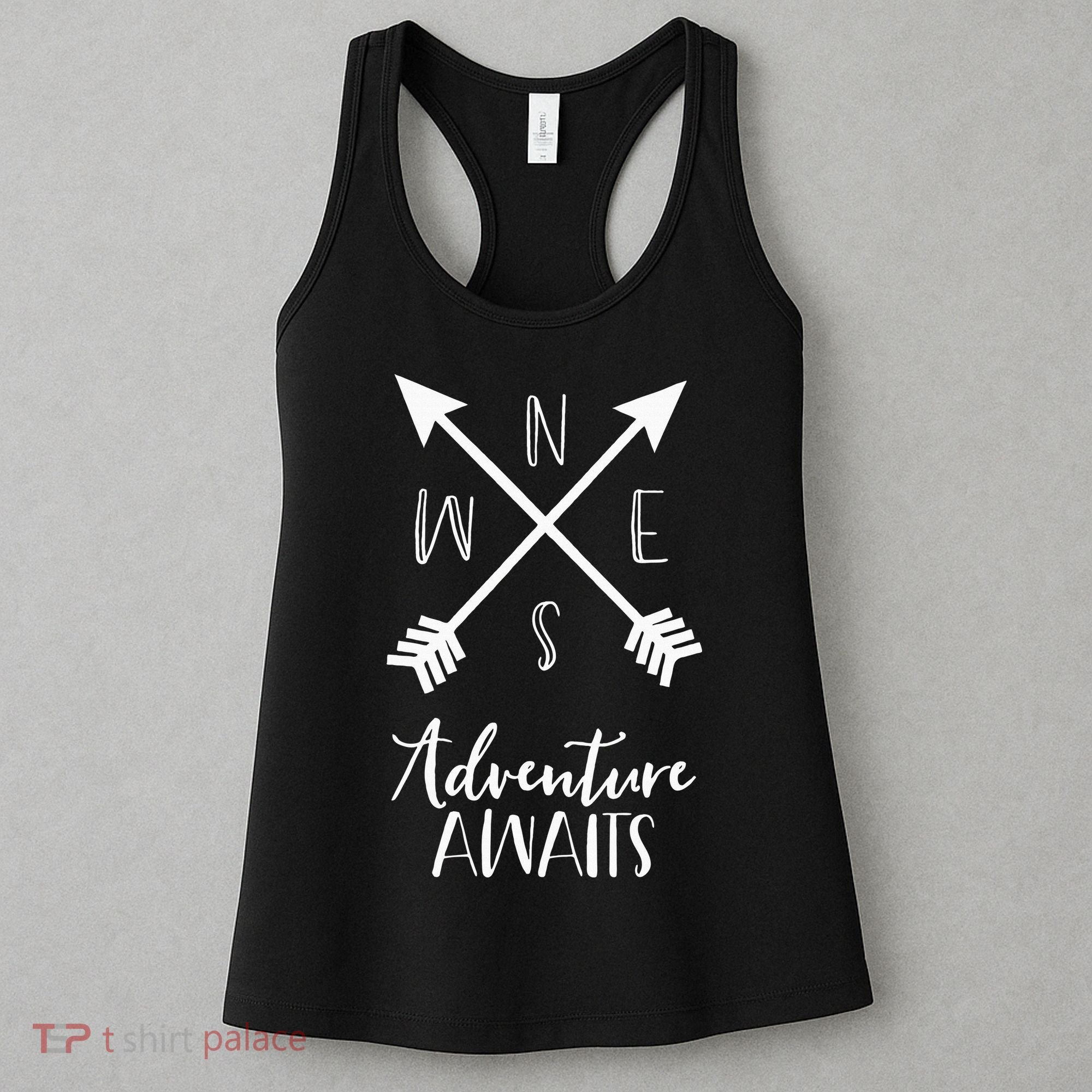 Adventure Awaits Boho Hiking Travel Arrows Compass Women's Tank Top
