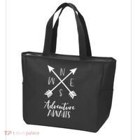 Adventure Awaits Boho Hiking Travel Arrows Compass Tote Bag thumb 3
