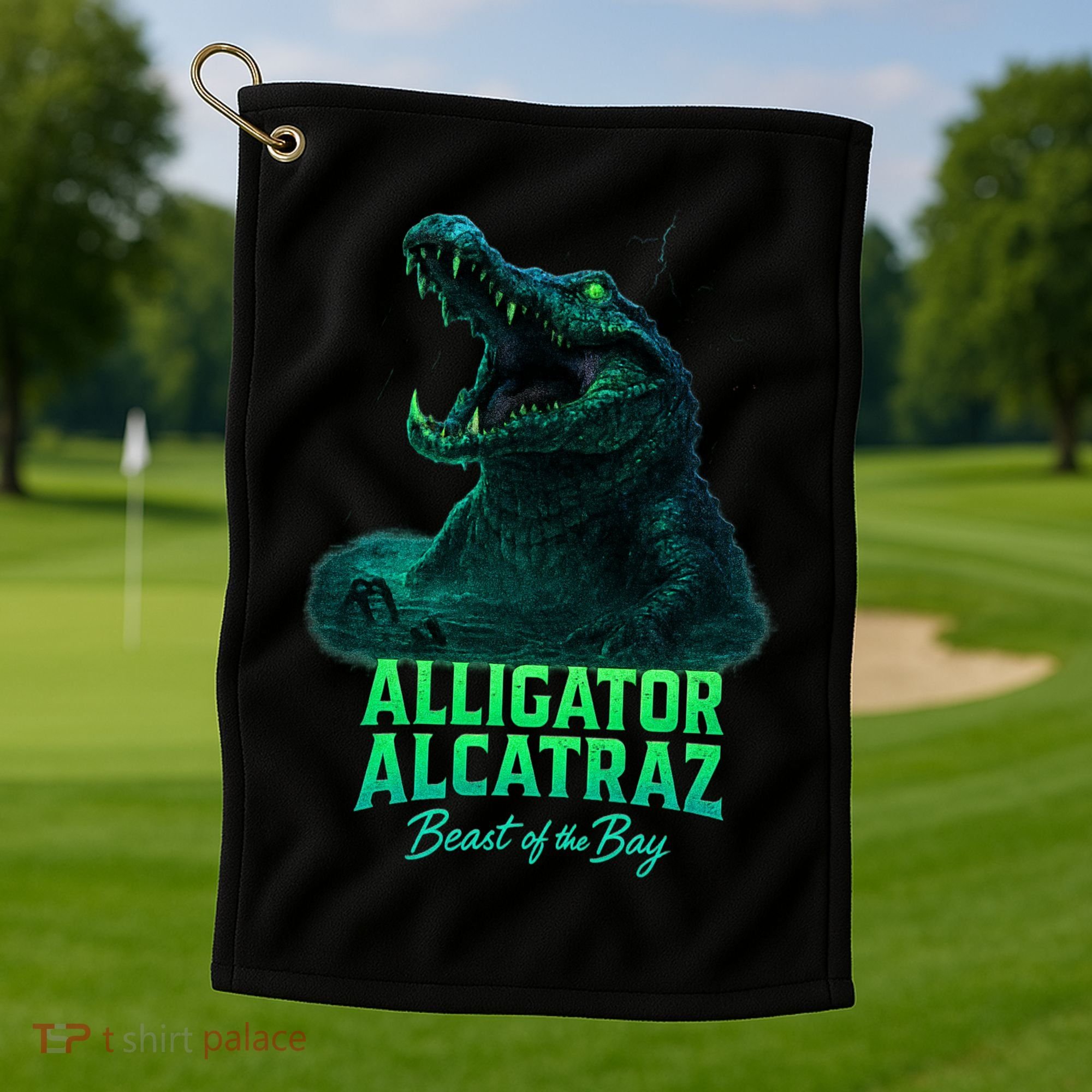 Alligator Alcatraz Beast Of The Bay Golf Towel