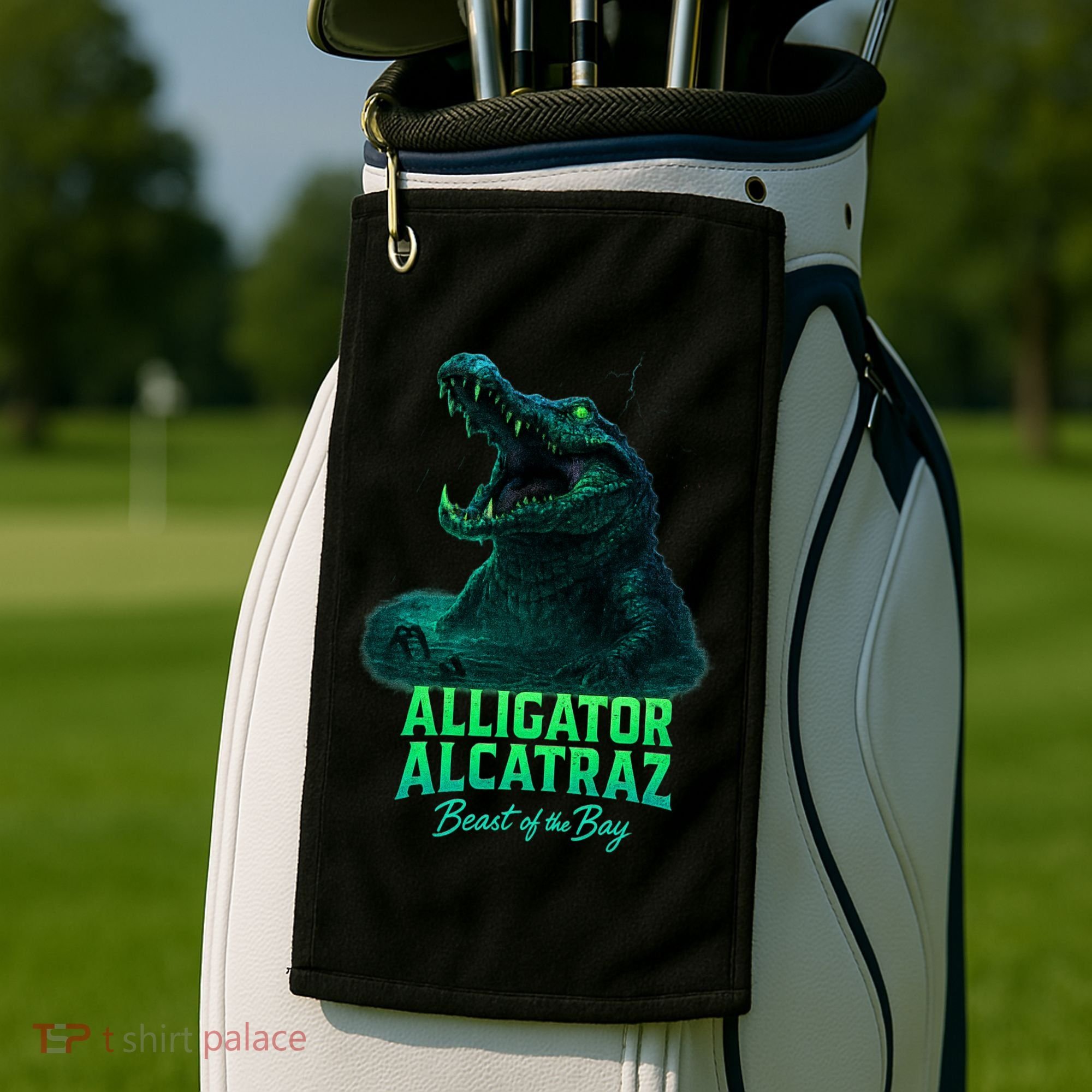 Alligator Alcatraz Beast Of The Bay Golf Towel