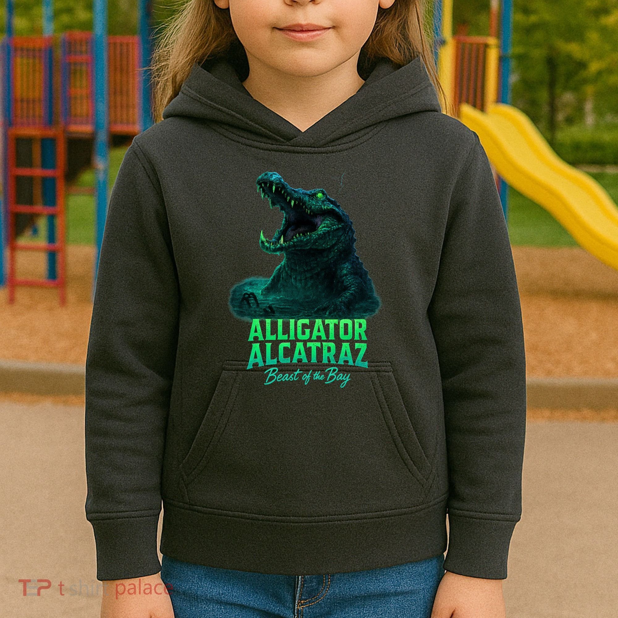 Alligator Alcatraz Beast Of The Bay Kids Hoodie