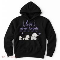 Alzheimers And Brain Awareness Love Never Forgets Purple Hoodie thumb 0