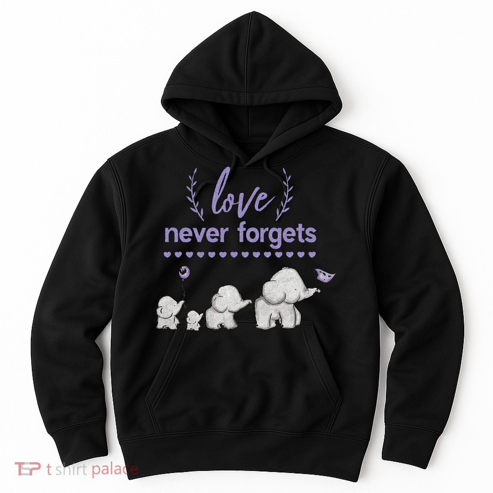 Alzheimers And Brain Awareness Love Never Forgets Purple Hoodie