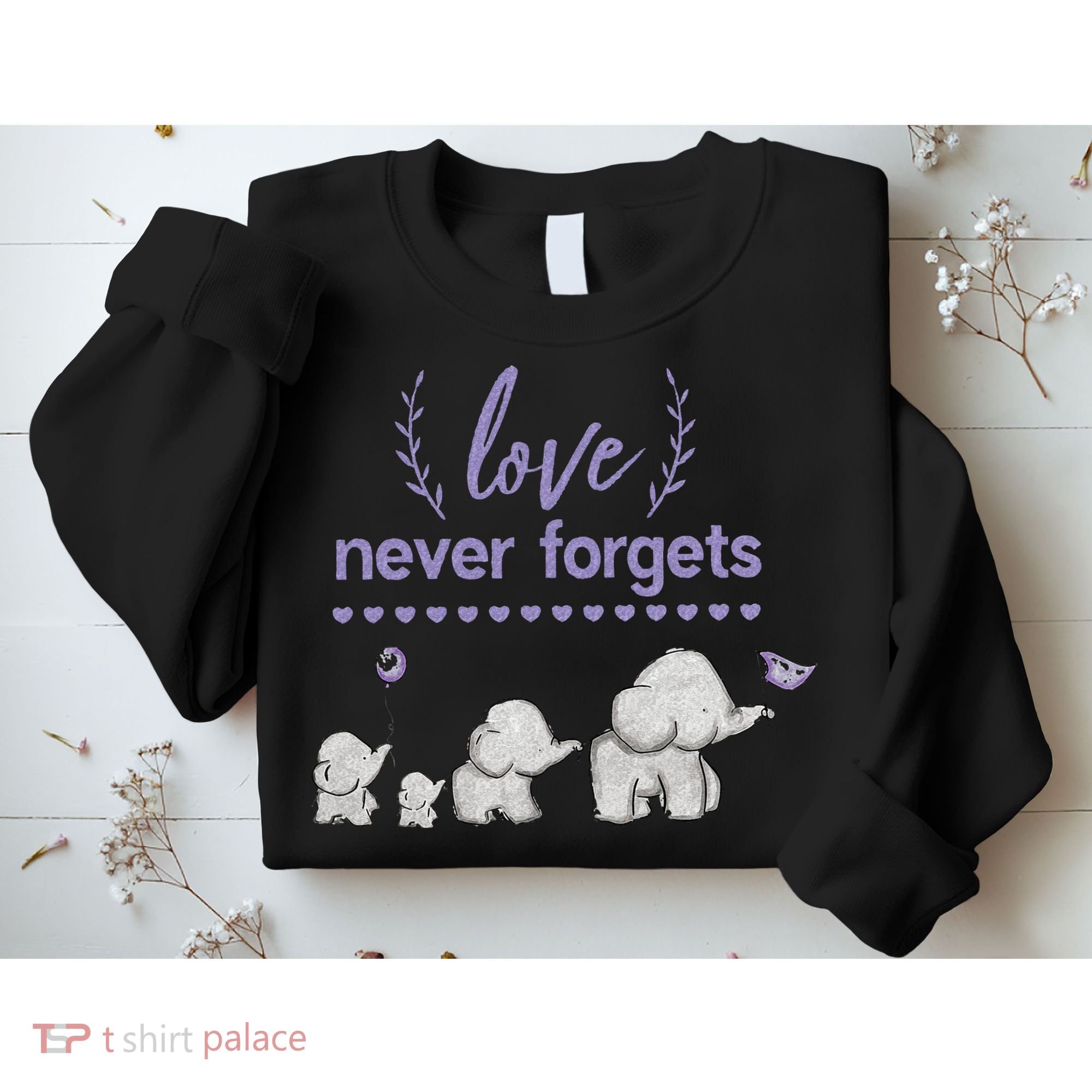 Alzheimers And Brain Awareness Love Never Forgets Purple Sweatshirt