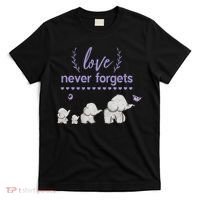 Alzheimers And Brain Awareness Love Never Forgets Purple T-Shirt thumb 0