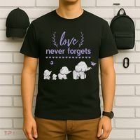 Alzheimers And Brain Awareness Love Never Forgets Purple T-Shirt thumb 6