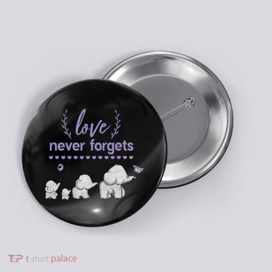 Alzheimers And Brain Awareness Love Never Forgets Purple Button