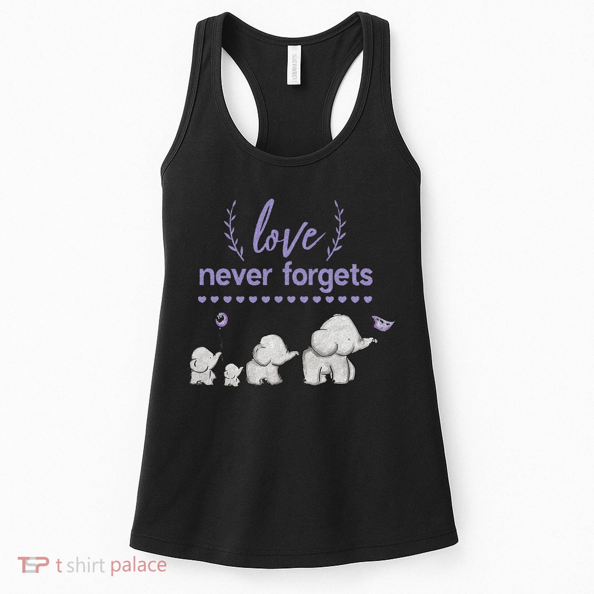 Alzheimers And Brain Awareness Love Never Forgets Purple Women's Tank Top