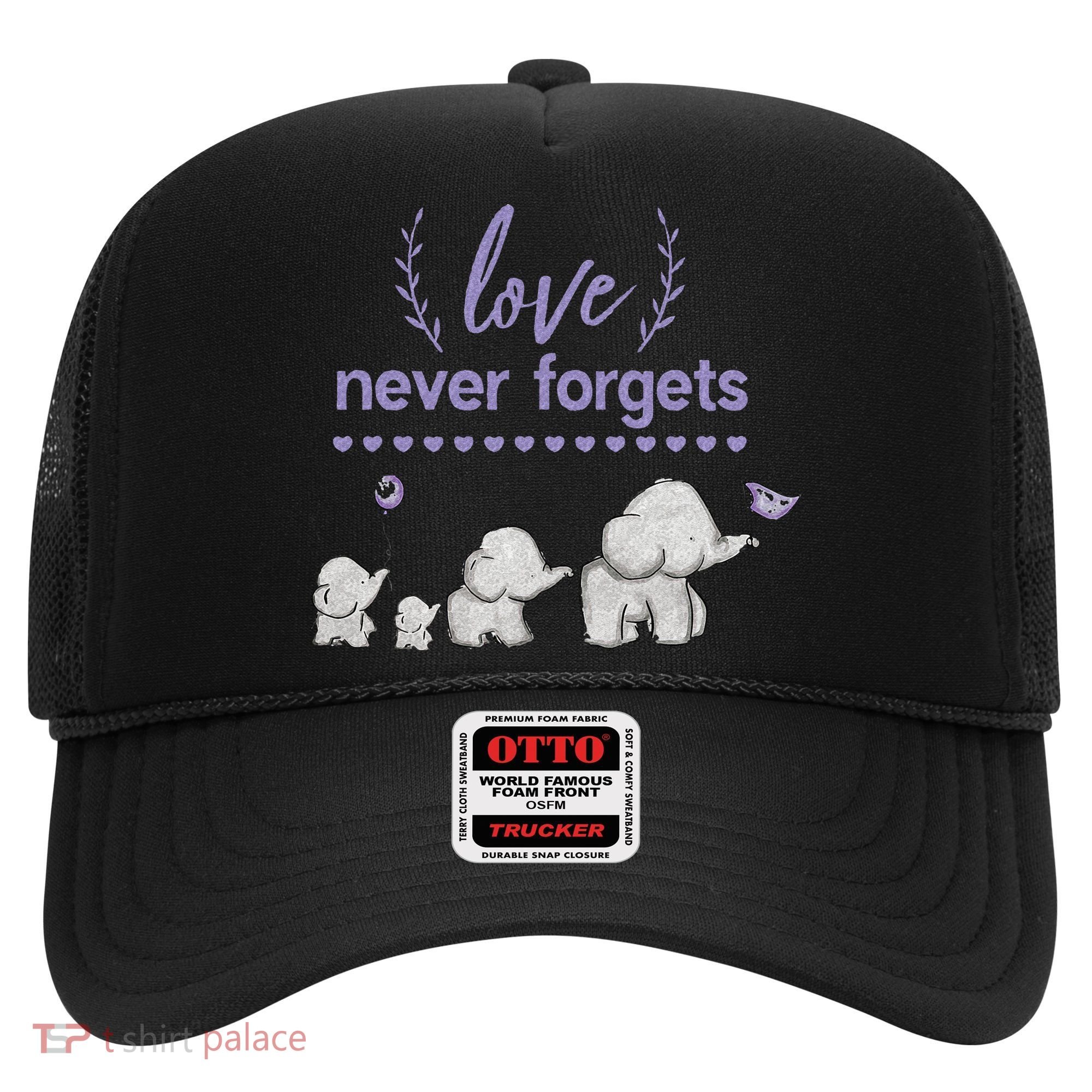 Alzheimers And Brain Awareness Love Never Forgets Purple Hat