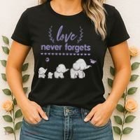 Alzheimers And Brain Awareness Love Never Forgets Purple Women's T-Shirt thumb 2