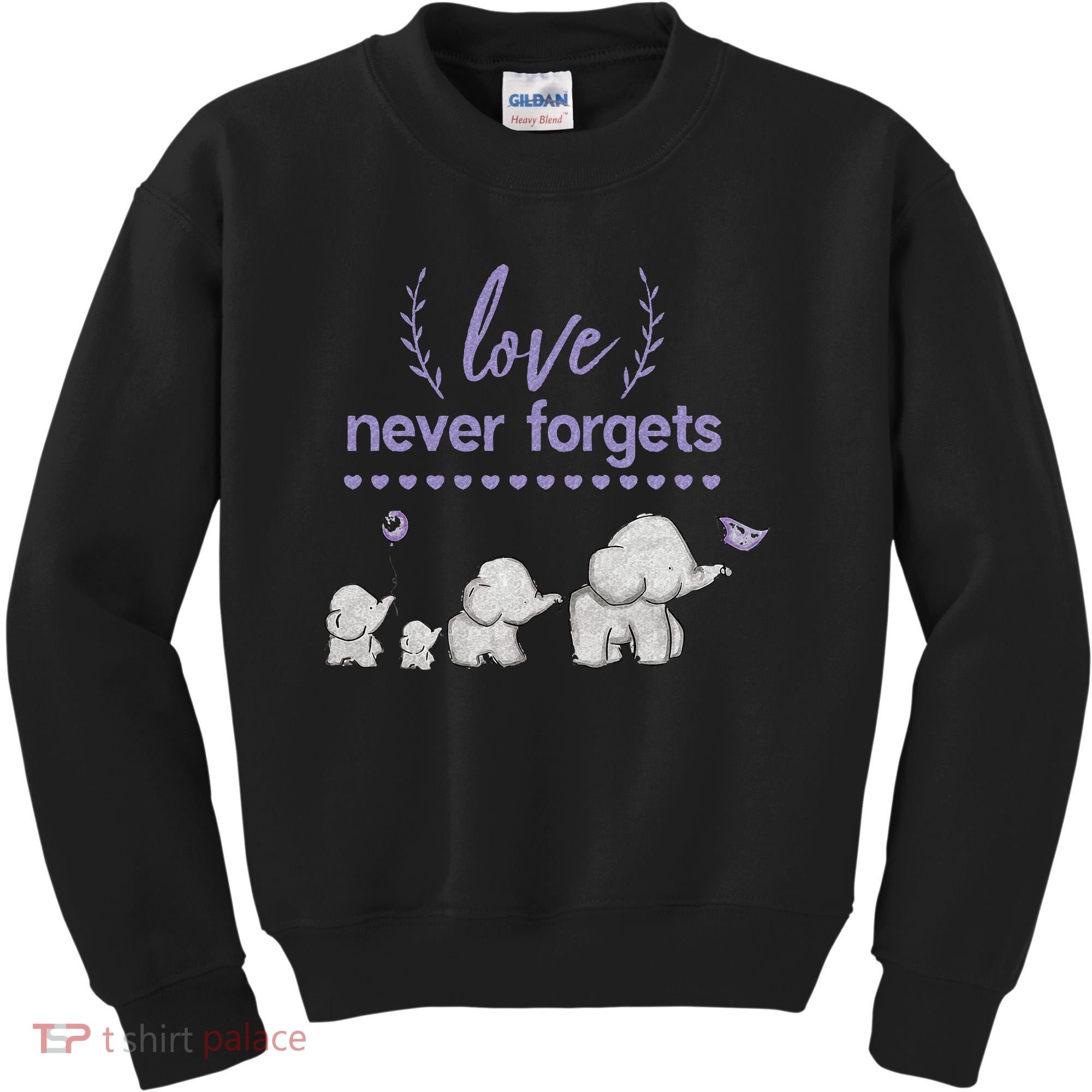 Alzheimers And Brain Awareness Love Never Forgets Purple Kids Sweatshirt
