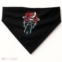 African American Black Biker Santa Claus Christmas Gift USA-Made Doggie Bandana thumb 0
