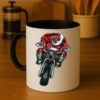 African American Black Biker Santa Claus Christmas Gift Coffee Mug thumb 4