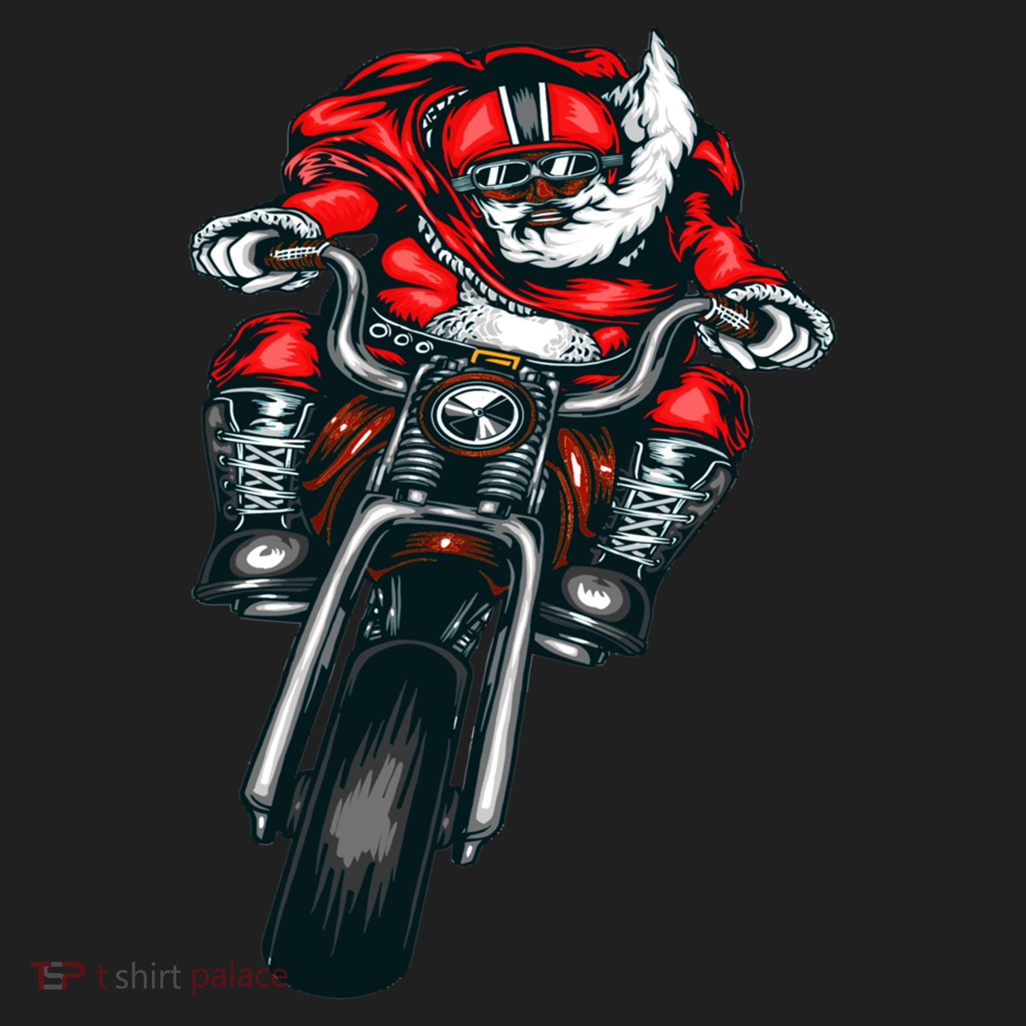 African American Black Biker Santa Claus Christmas Gift Golf Towel