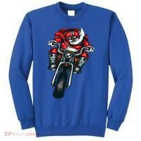 African American Black Biker Santa Claus Christmas Gift Sweatshirt thumb 0