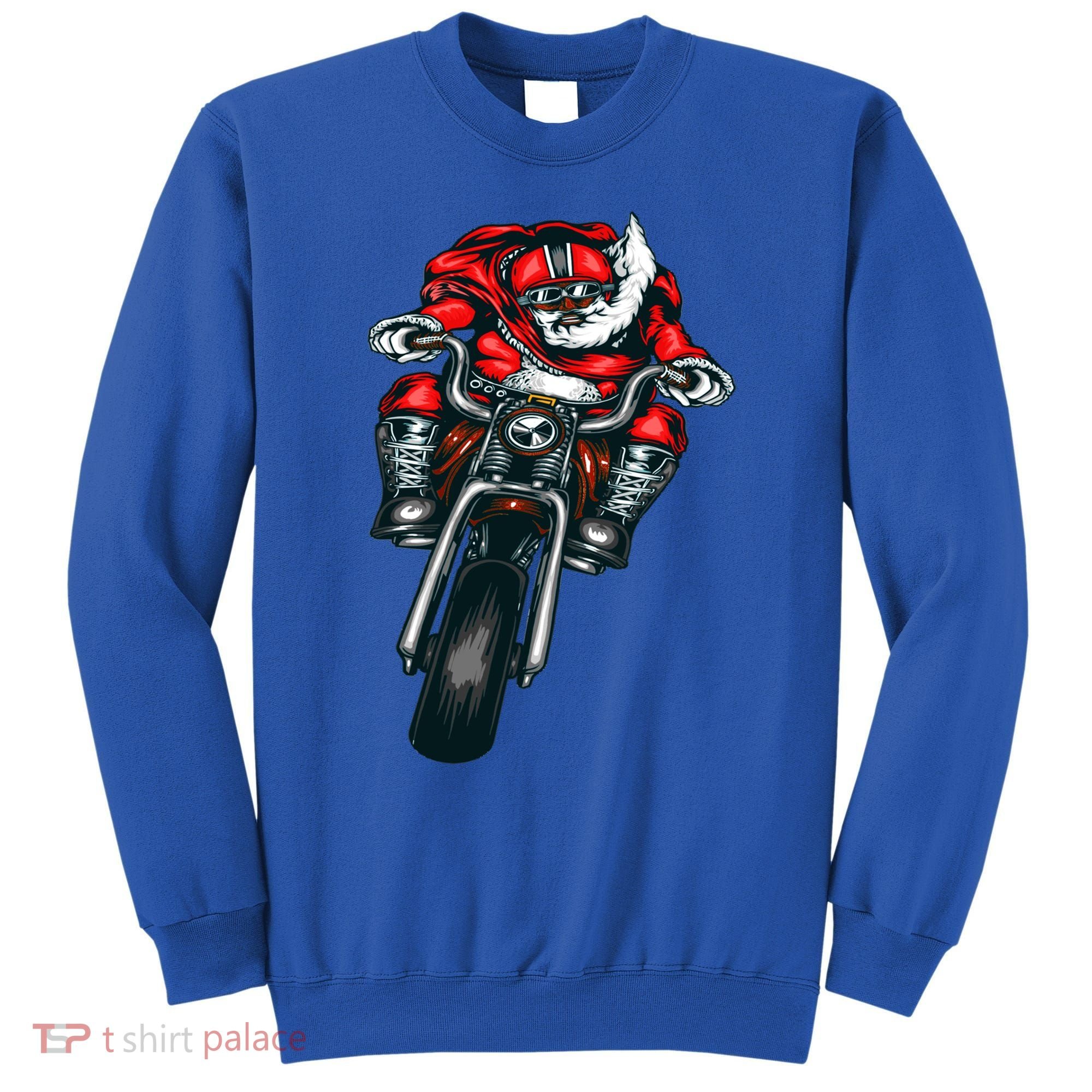 African American Black Biker Santa Claus Christmas Gift Sweatshirt