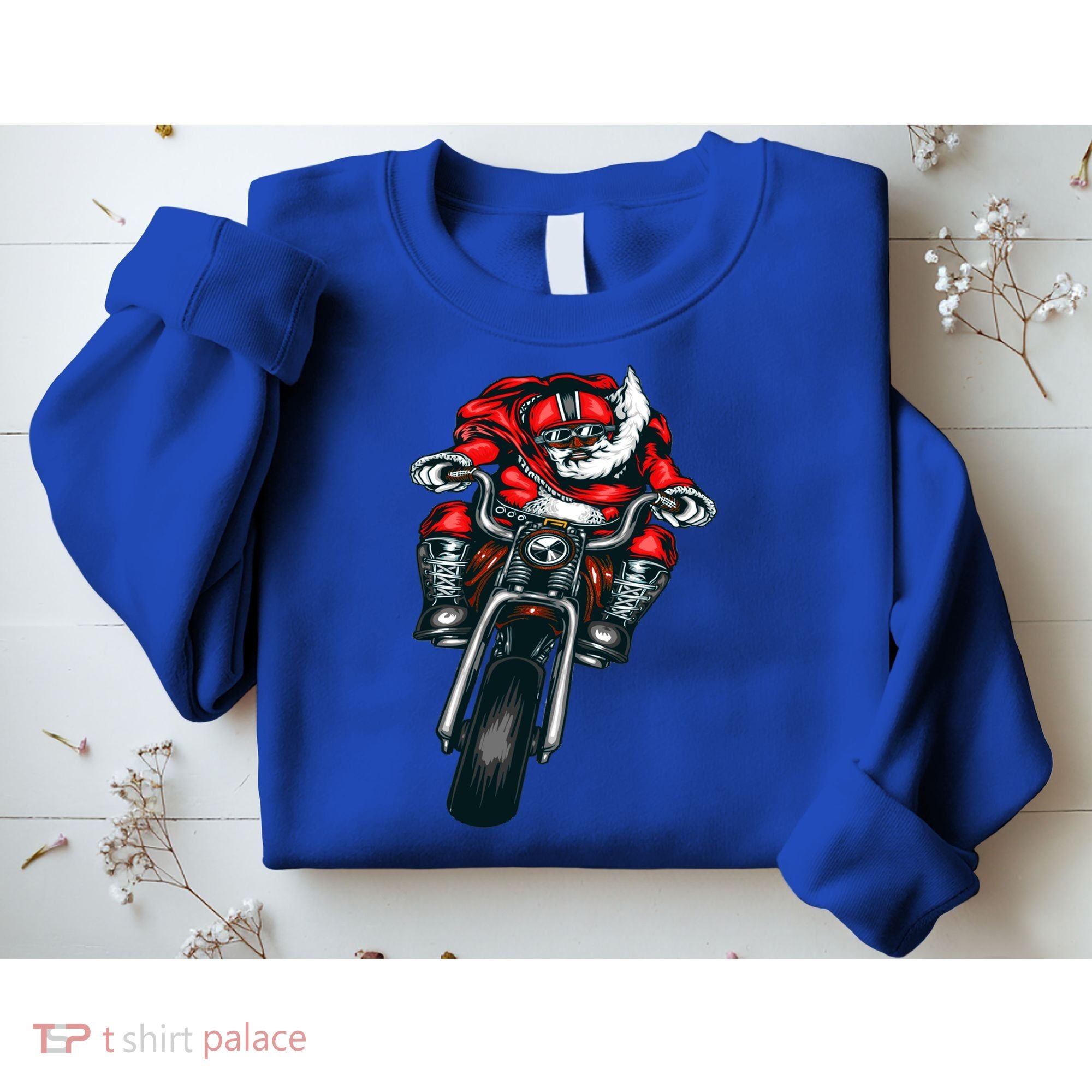 African American Black Biker Santa Claus Christmas Gift Sweatshirt