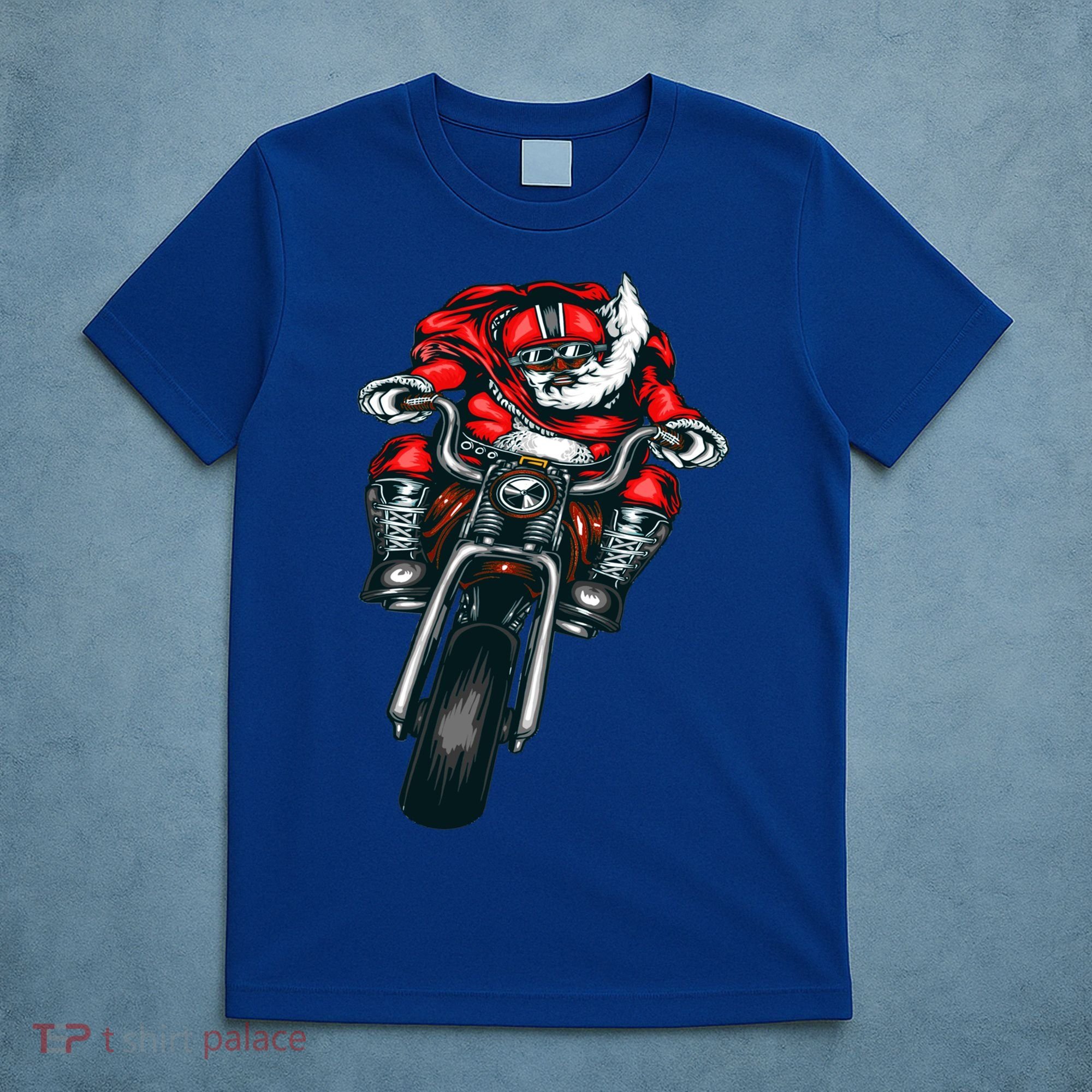 African American Black Biker Santa Claus Christmas Gift T-Shirt