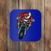 African American Black Biker Santa Claus Christmas Gift Coaster thumb 0