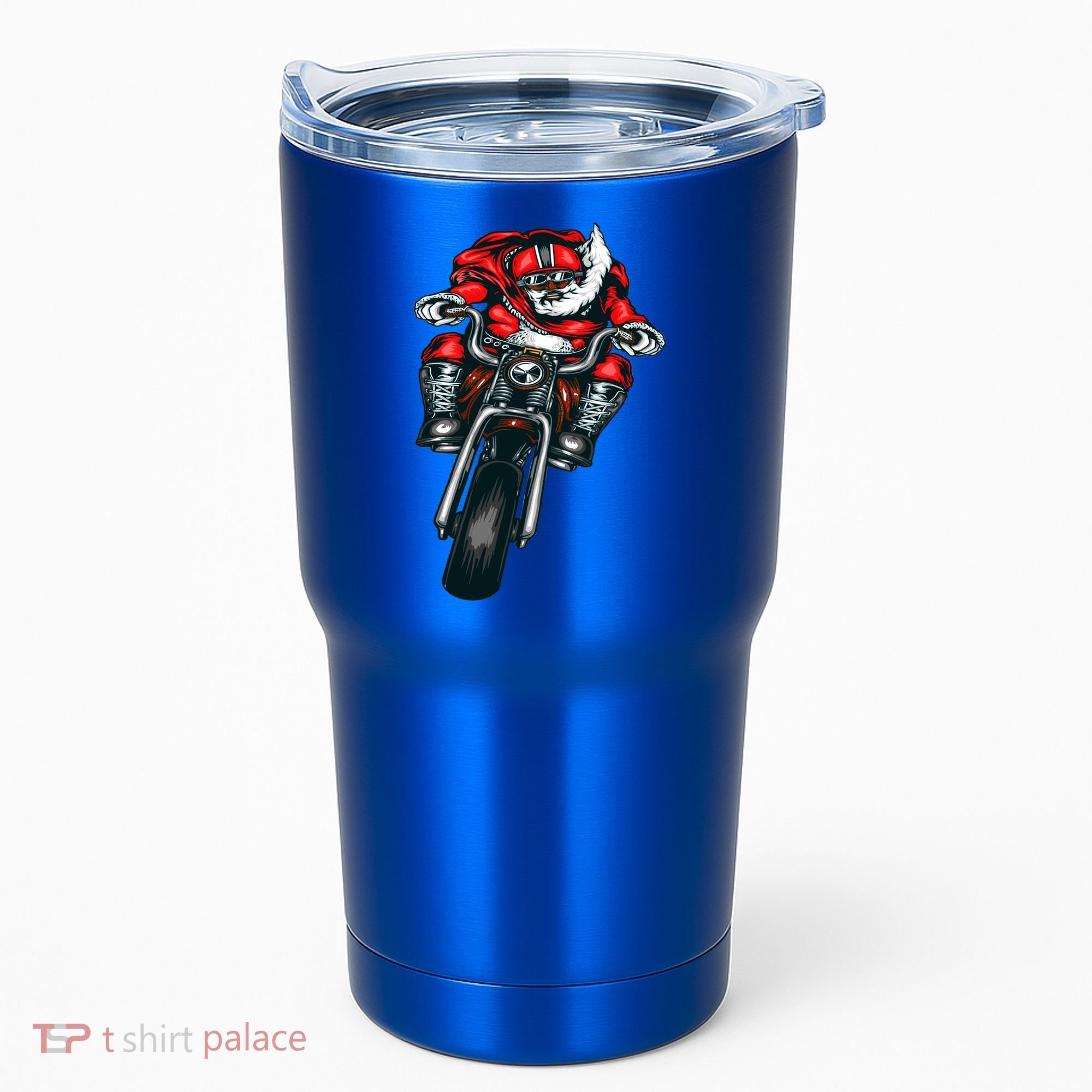 African American Black Biker Santa Claus Christmas Gift Tumbler