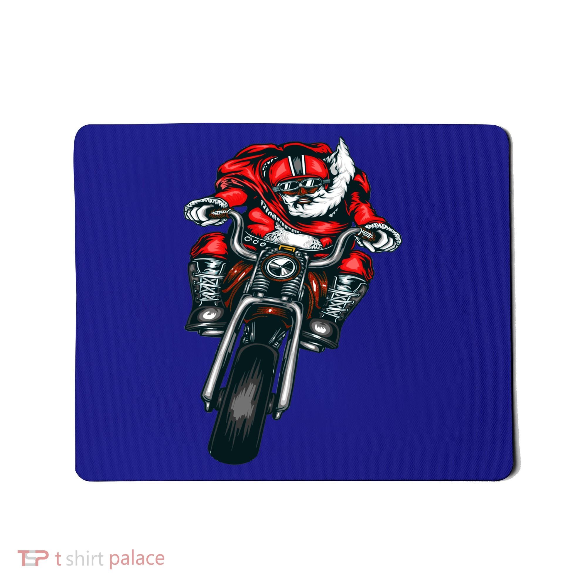 African American Black Biker Santa Claus Christmas Gift Mousepad