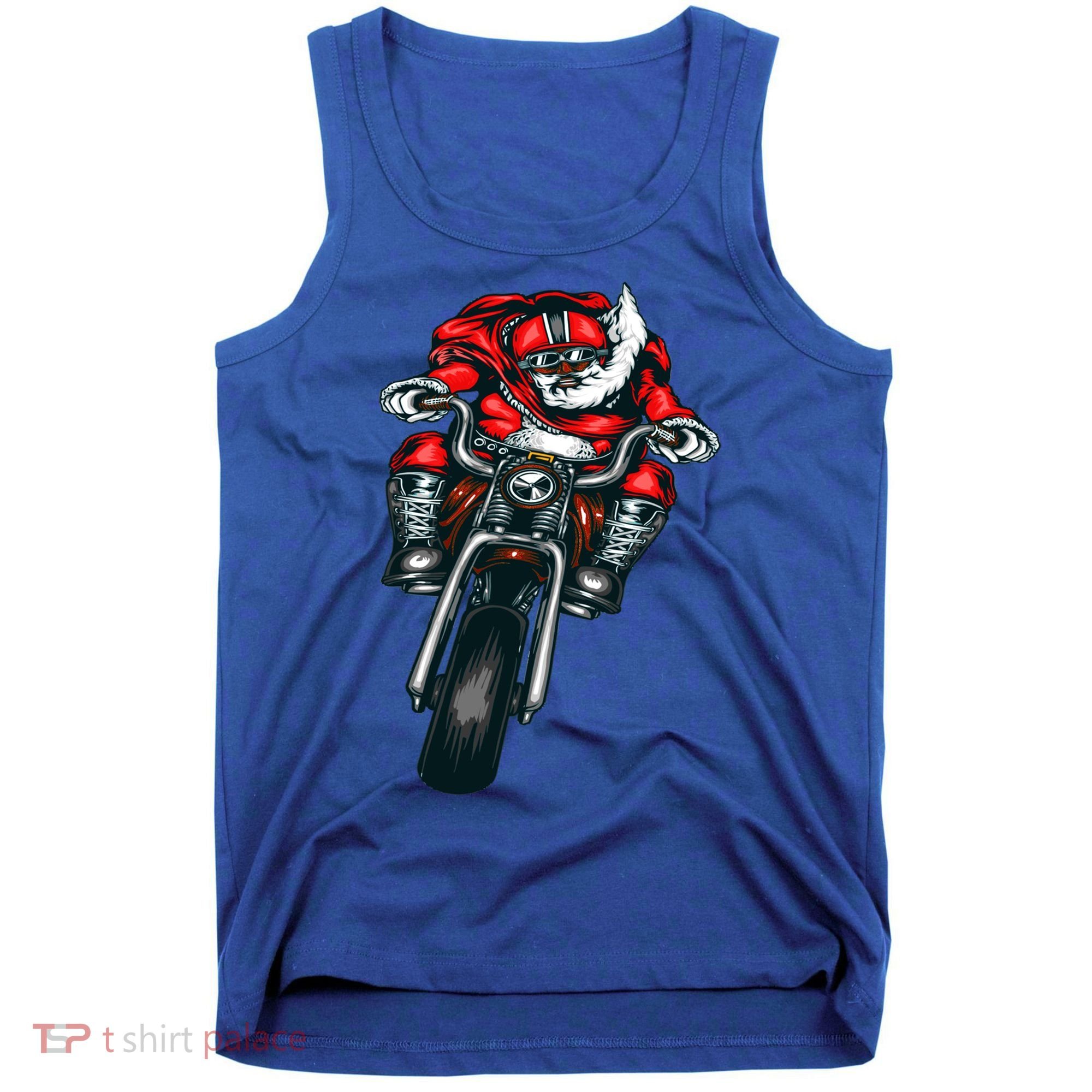 African American Black Biker Santa Claus Christmas Gift Tank Top
