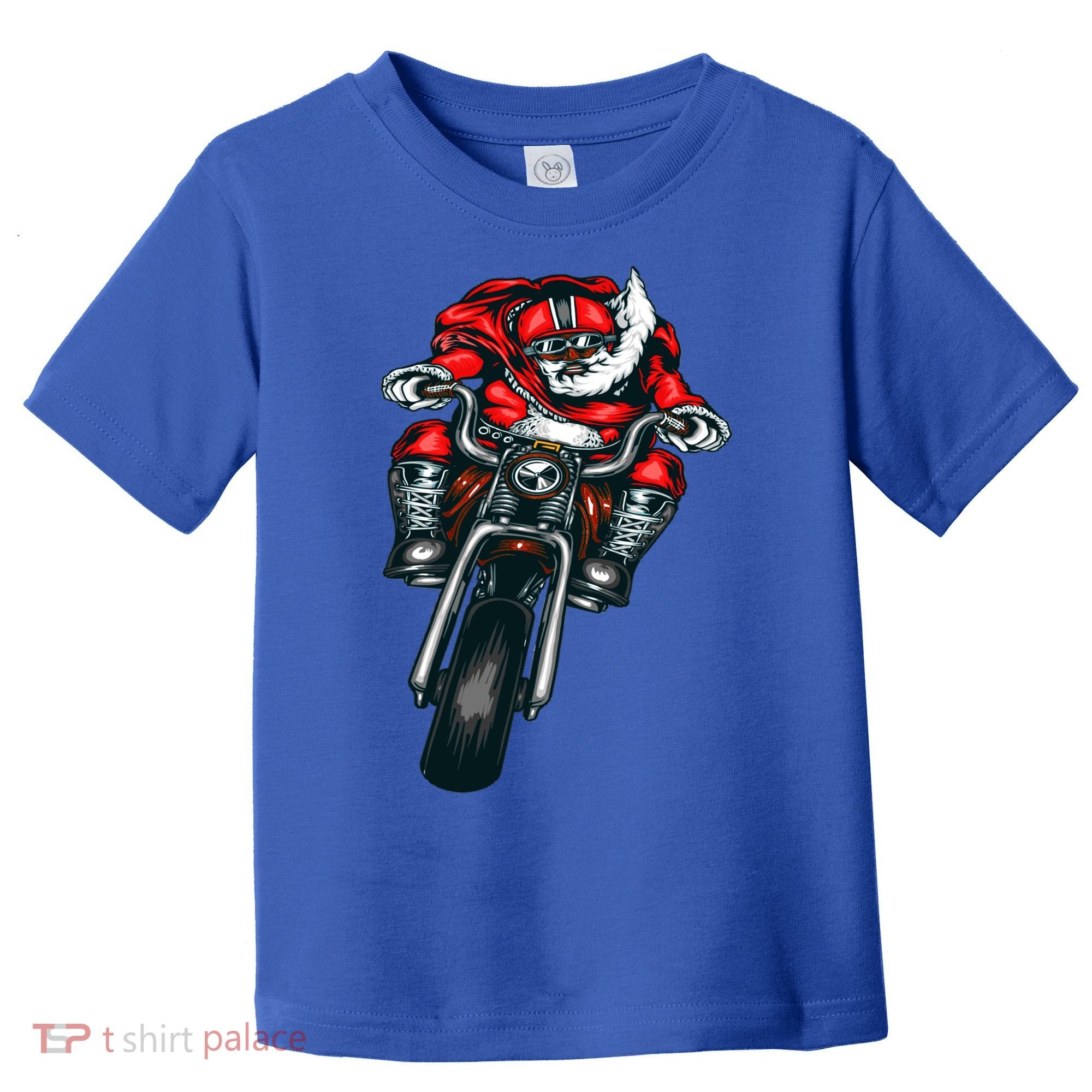 African American Black Biker Santa Claus Christmas Gift Toddler T-Shirt