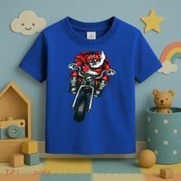 African American Black Biker Santa Claus Christmas Gift Toddler T-Shirt thumb 3