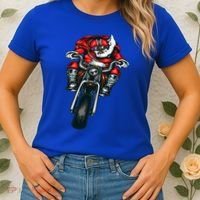 African American Black Biker Santa Claus Christmas Gift Women's T-Shirt thumb 2
