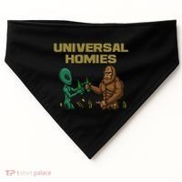 Aliens and bigfoot are homies USA-Made Doggie Bandana thumb 0