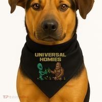 Aliens and bigfoot are homies USA-Made Doggie Bandana thumb 1