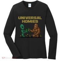 Aliens and bigfoot are homies Women's Long Sleeve Shirt thumb 0