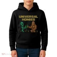 Aliens and bigfoot are homies Kids Hoodie thumb 4