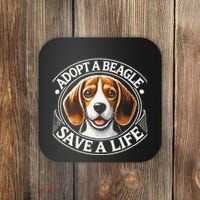 Adopt A Beagle Save A Life Advocating Adoption Coaster thumb 0