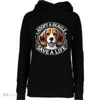 Adopt A Beagle Save A Life Advocating Adoption Womens Funnel Neck Pullover Hood thumb 0