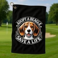 Adopt A Beagle Save A Life Advocating Adoption Golf Towel thumb 1