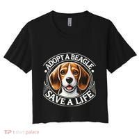 Adopt A Beagle Save A Life Advocating Adoption Women's Crop Top Tee thumb 0