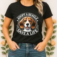 Adopt A Beagle Save A Life Advocating Adoption Women's T-Shirt thumb 2